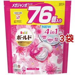 ボールド 洗濯洗剤 ジェルボール４Ｄ プレミアムブロッサム 詰替 メガジャンボ （７６個入＊３袋セット）の商品画像