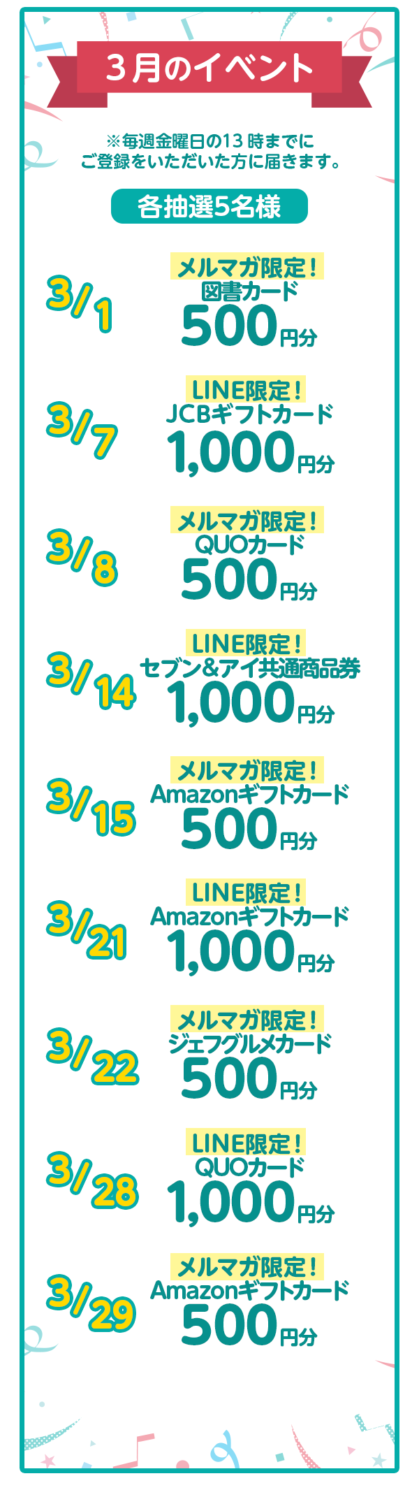 3月イベント情報